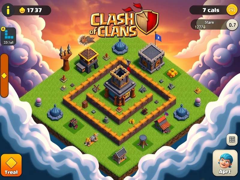 Clash of Clans running on PC with BlueStacks emulator interface
