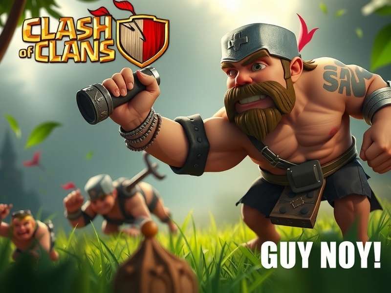 Concept art of a potential new Clash of Clans character with shield and aura