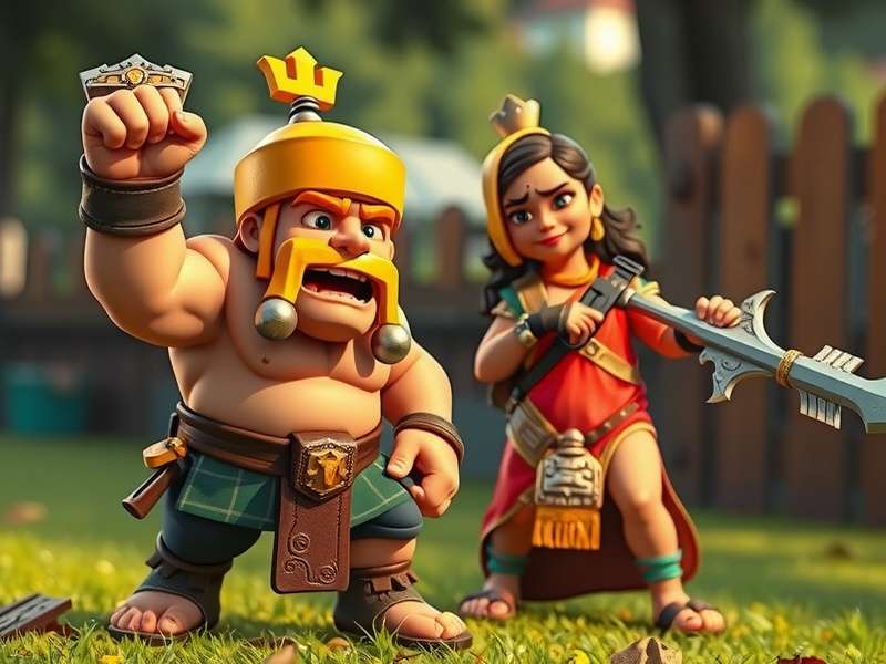 Clash of Clans Archer character illustration in real-life setting