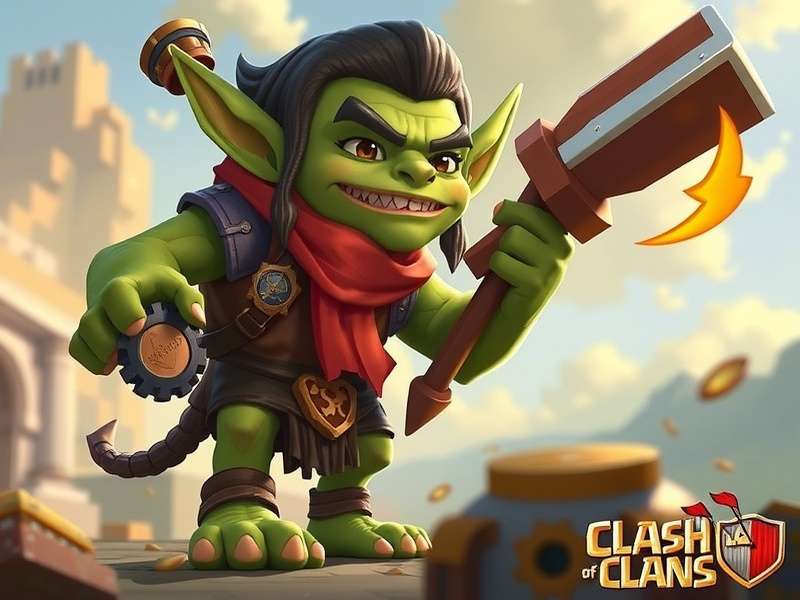 A squad of Goblins attacking a Gold Mine in Clash of Clans