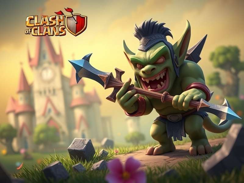 Close-up of a Goblin character with detailed armor and weapons