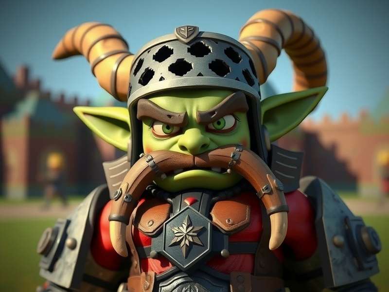 Clash of Clans Goblin character with Roblox man face meme collage