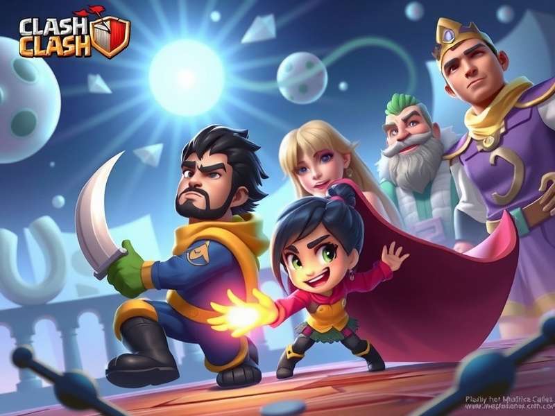 Epic clash of clans battle scene with multiple characters