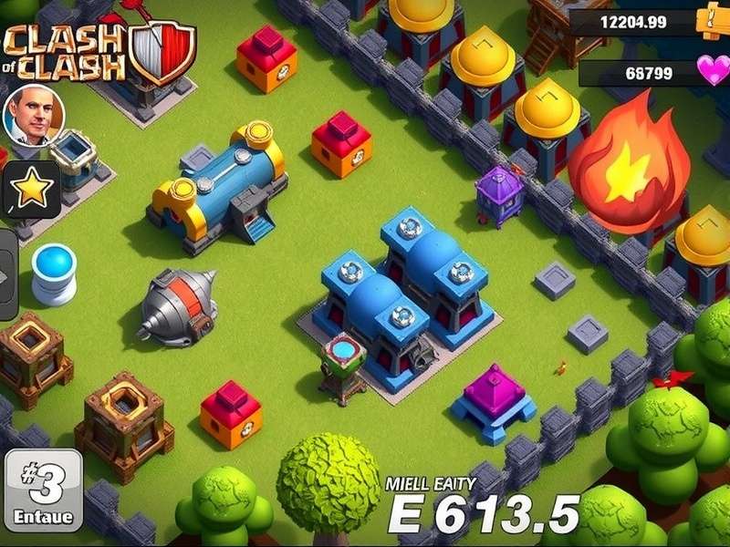 Step-by-step guide showing Clash of Clans installation on BlueStacks emulator