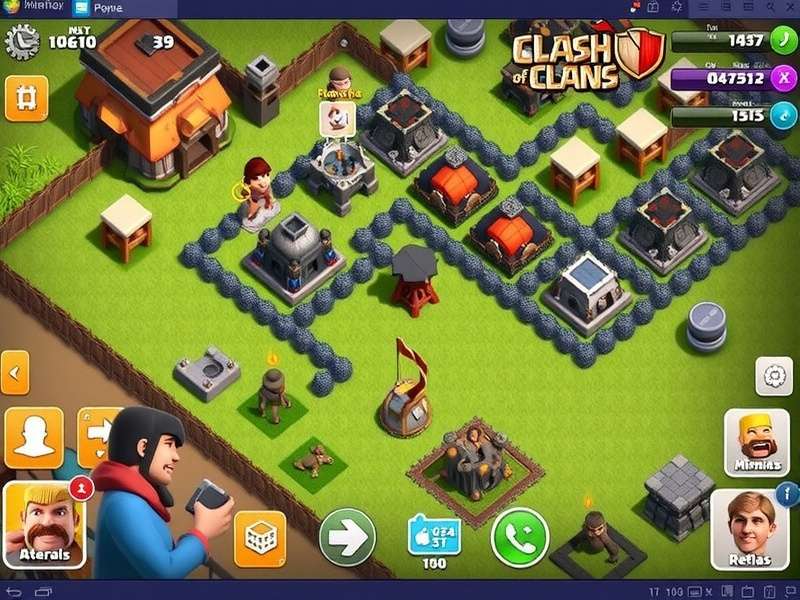 Clash of Clans PC gaming setup with multiple monitors
