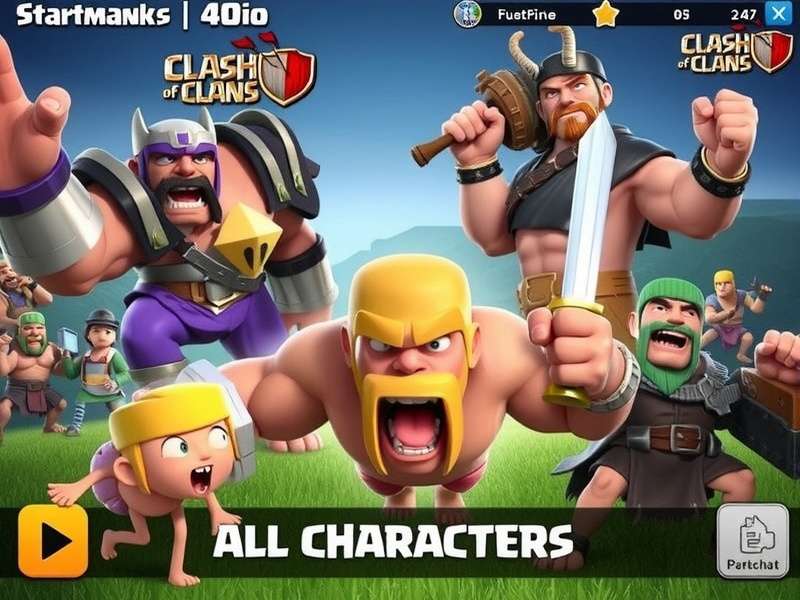 Lineup of Clash of Clans Elixir Troops including Barbarian, Archer, Giant, and Goblin