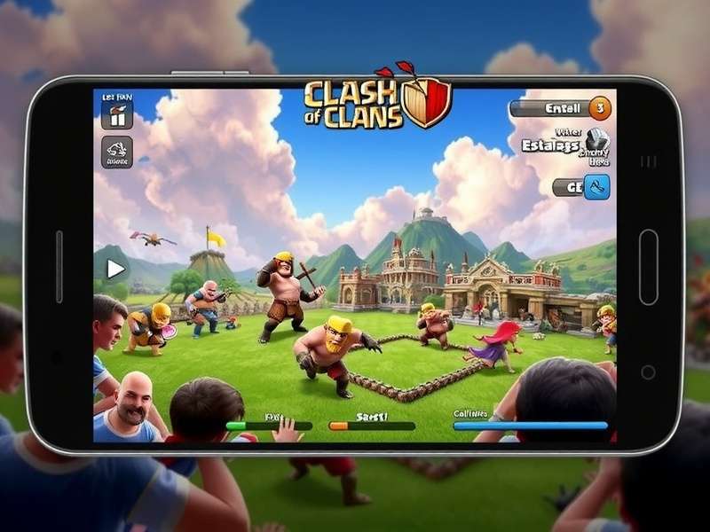 Clash of Clans gameplay on PC with large screen interface