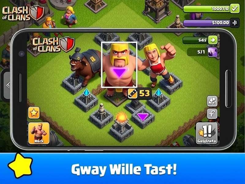 Strategic overview of a Clash of Clans base with Town Hall and defenses visible