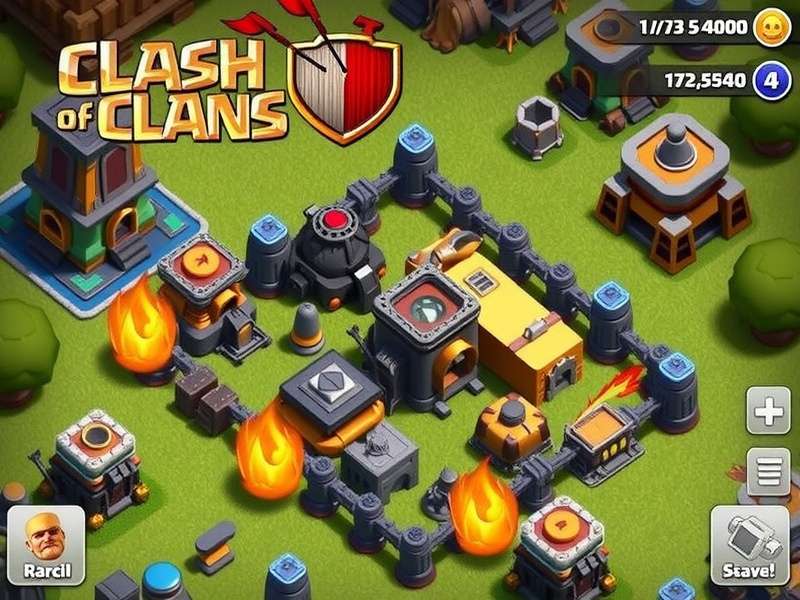 Clash of Clans gameplay on Windows PC with strategic interface