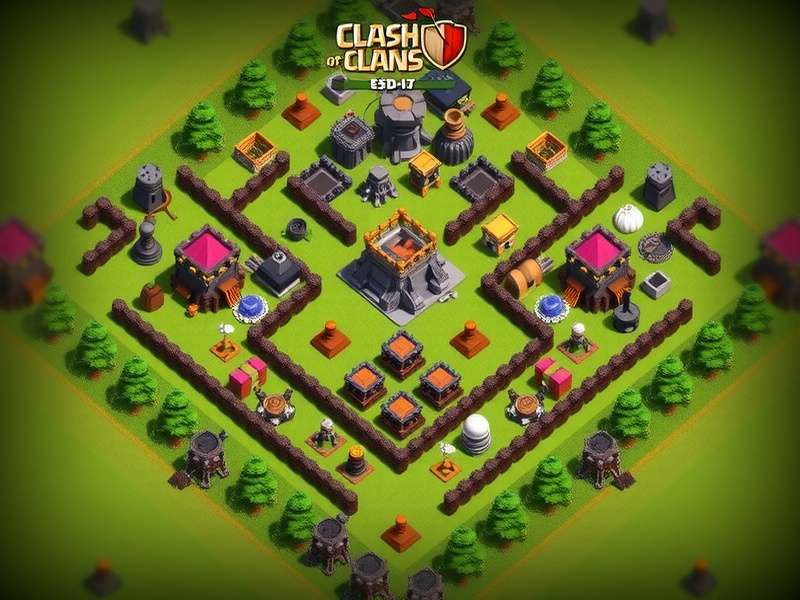 Clash of Clans Base Layout Design 2024 featuring Town Hall 15 defense strategy