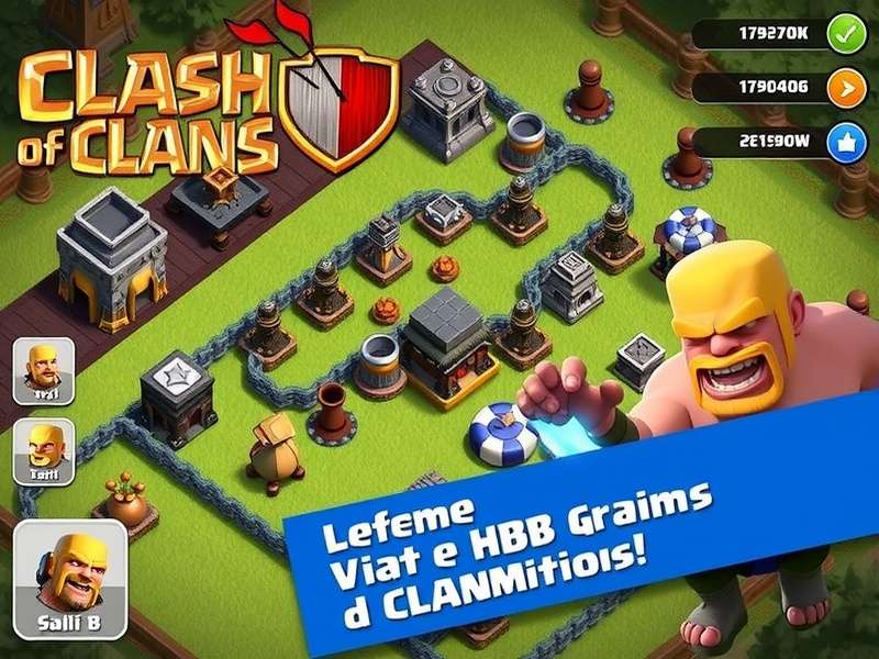 Clash of Clans gameplay on PC with blue emulator interface