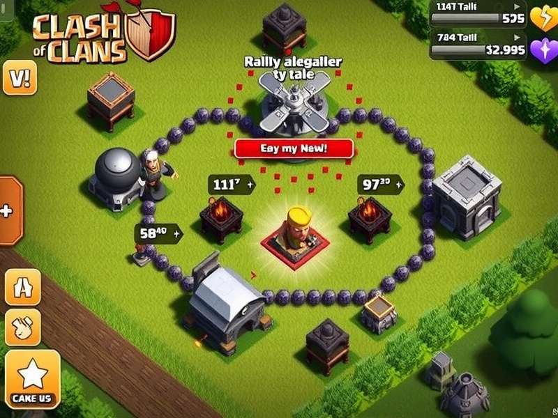 Clash of Clans PC version gameplay screenshot showing village and troops