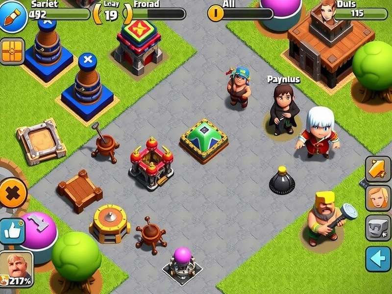 Strategic base design layout for Clash of Clans on iPad screen