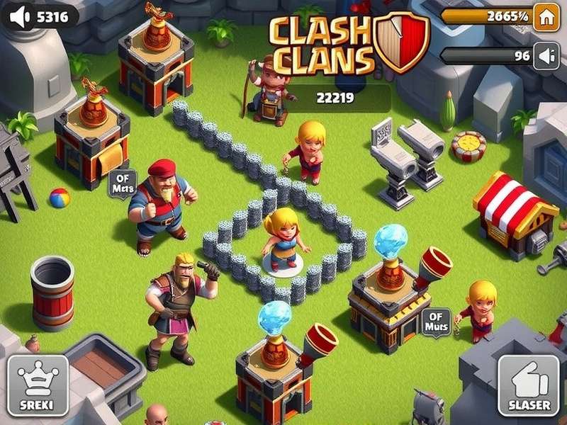 Clash of Clans Goblin raid gameplay screenshot showing Goblins attacking a village with elixir storage.