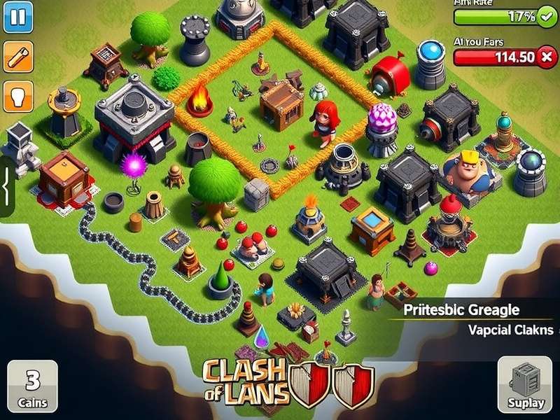 Clash of Clans Town Hall 16 village layout with maxed defenses and Legend League trophy count
