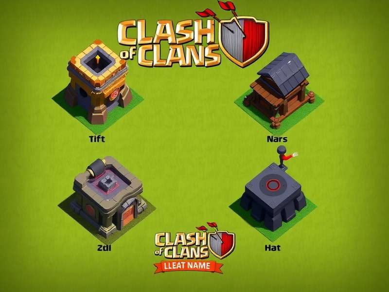 Clash of Clans village with army camp and defensive towers