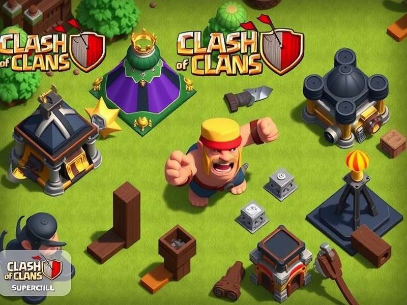 Supercell Clash Of Clans epic battle with Barbarian King and Archer Queen leading troops into war