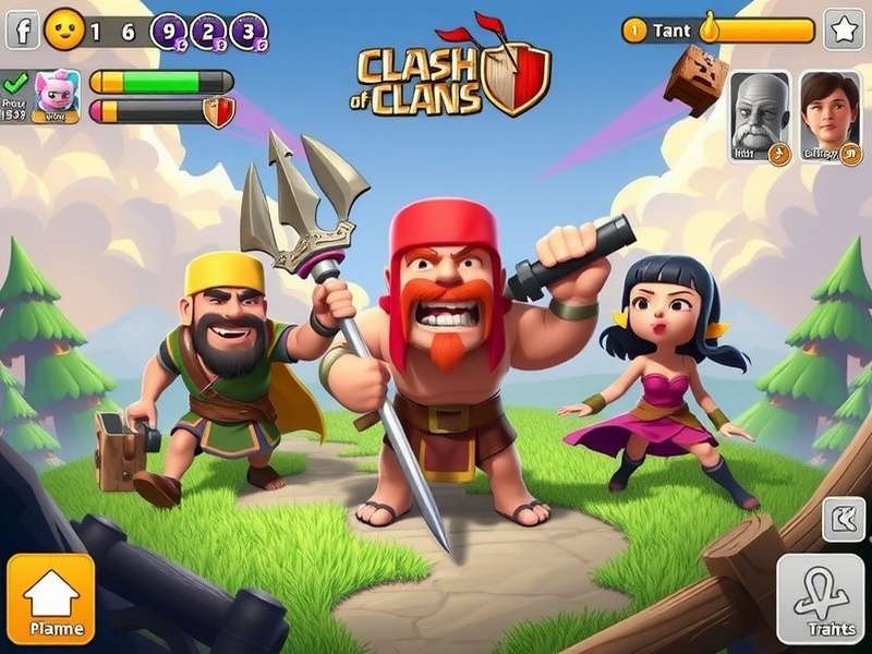 Clash of Clans Heroes lineup — Barbarian King, Archer Queen, Grand Warden and Royal Champion in epic battle stance